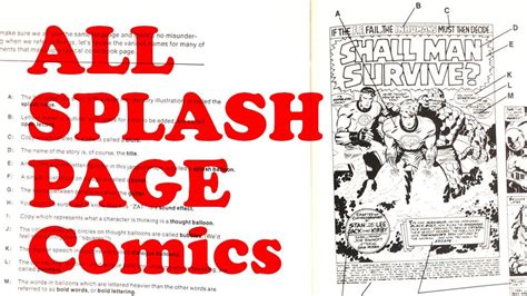 what is a splash page in comics? how does it differ from the traditional panel layout?